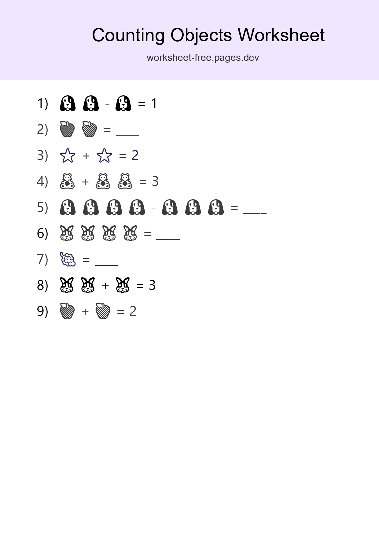 Pre-K Count The Objects Worksheet - Part 43